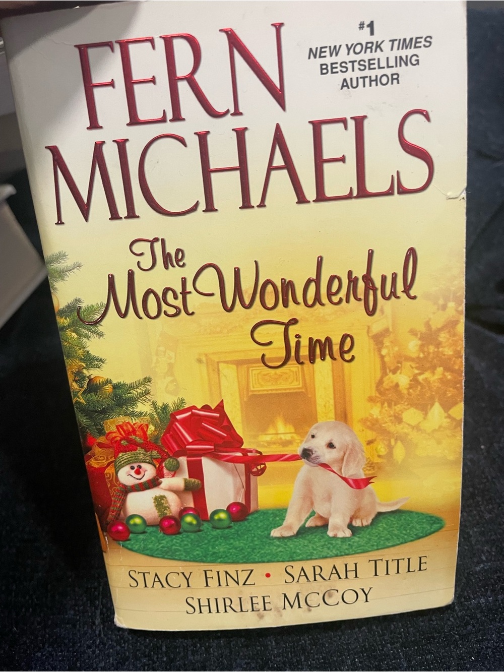 Michaels Holiday Puppy Gift Book in Cream and Red